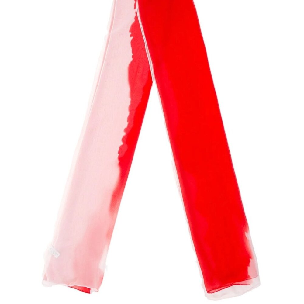 Ferragamo Red + White Silk Scarf